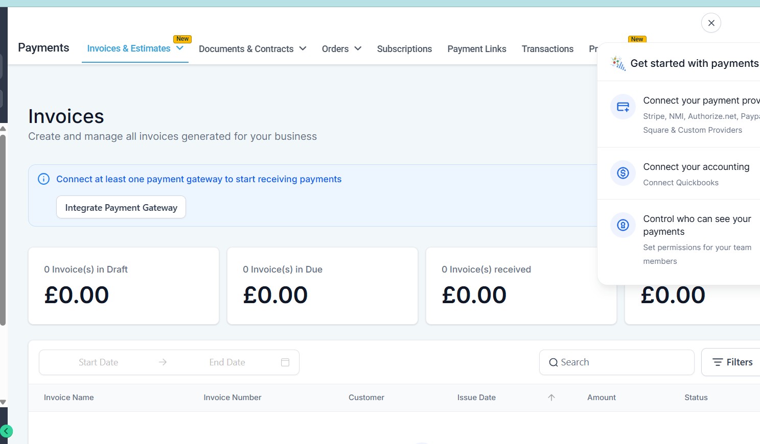 Go High Level payments and invoicing